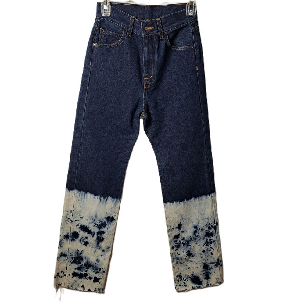Carmar Womens High Rise Acid Tie Dye Colorblock Denim Blue Jeans Size 25